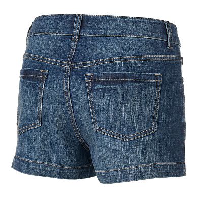 Juniors' SO® Faded Jean Shortie Shorts