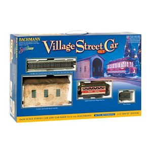 Bachmann Trains Christmas Village Streetcar On 30 Scale Ready-To-Run Electric Train Set