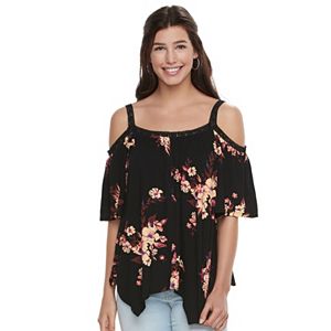 Juniors' Mudd® Crochet Off Shoulder Top
