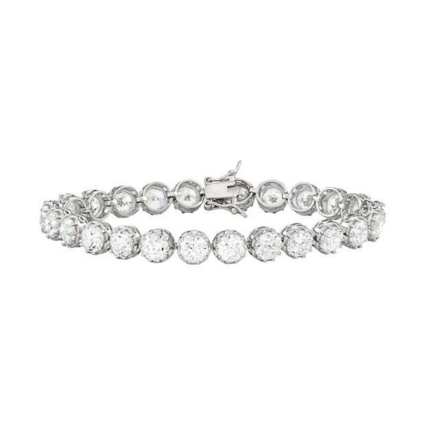 Cubic zirconia sterling silver tennis deals bracelet