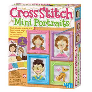 4M Cross Stitch Mini Portraits Craft Sewing Kit