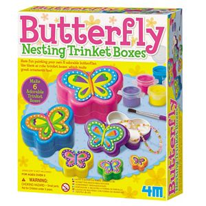 4M Paint-Your-Own Butterfly Nesting Trinket Box Kit