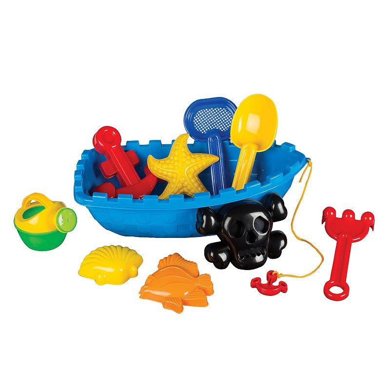 Toysmith Pirate Ship Beach Toys Set, Multicolor