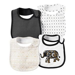 Baby Girl Carter's 4-pk. Mosaic, Elephant & Tile Bibs