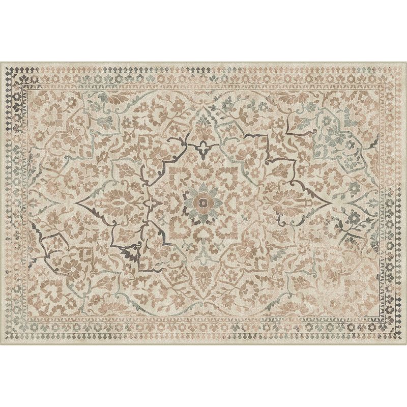 Safavieh Vintage Banu Framed Floral Rug, White, 5X7.5 Ft