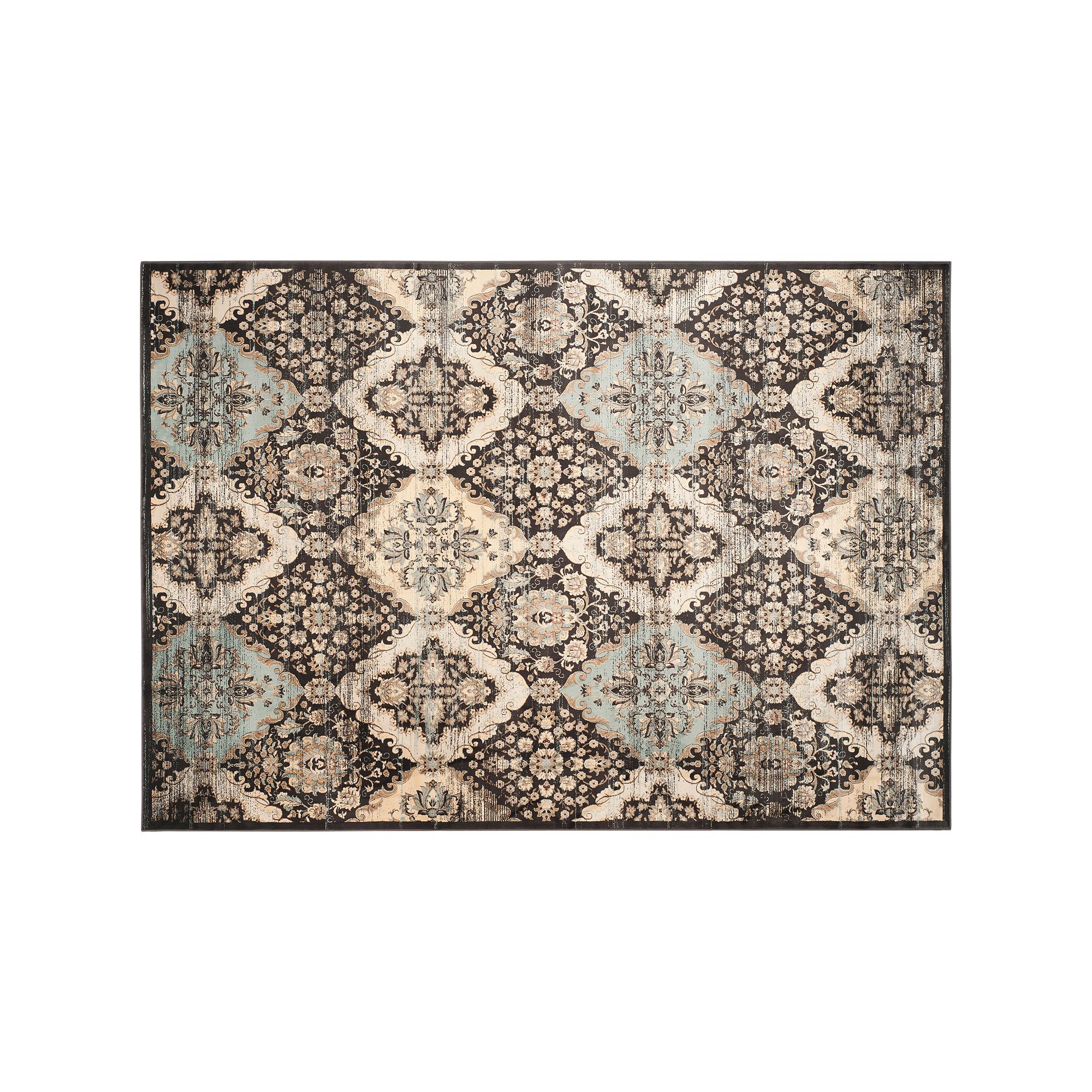 Safavieh Vintage Diamond Floral Pattern Rug, Black Light Blue