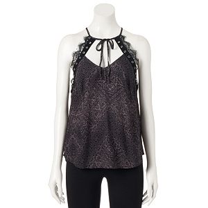 Women's Rock & Republic® Lace Grommet Halter Top