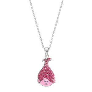 DreamWorks Trolls Kids' Silver Plated Crystal Poppy Pendant