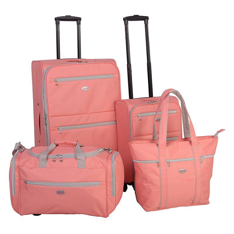 American Flyer Perfect 4-Piece Luggage Set, Pink, 4 PC SET