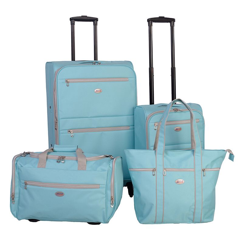 American Flyer Perfect 4-Piece Luggage Set, Lt Green, 4 PC SET
