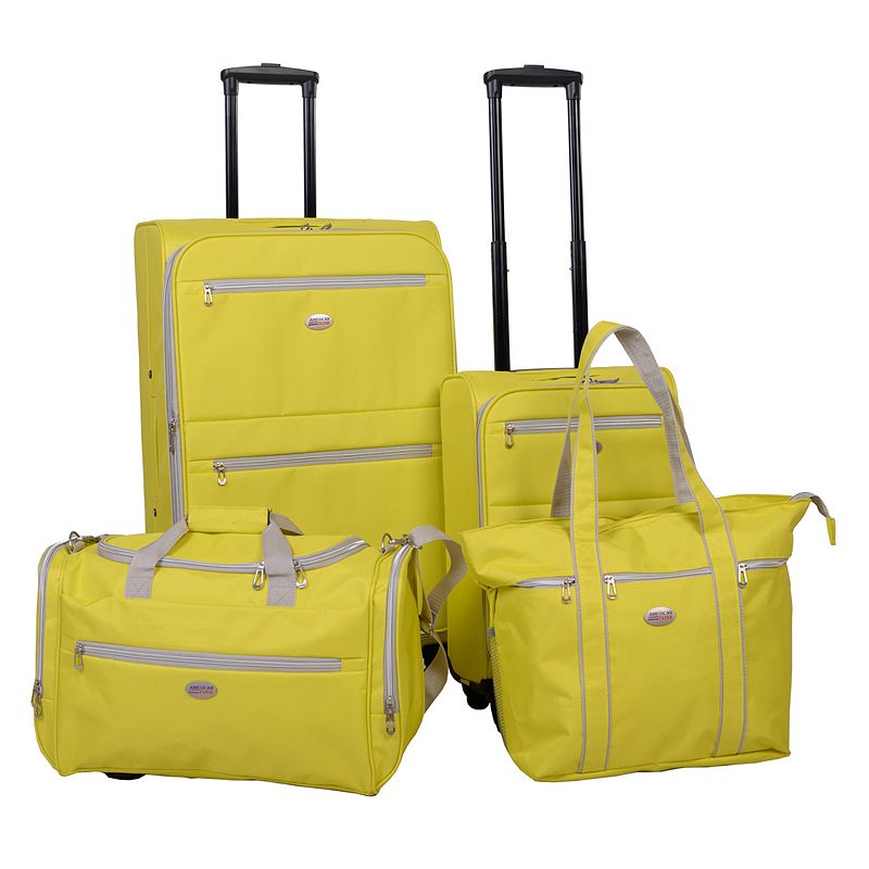 American Flyer Perfect 4-Piece Luggage Set, Yellow, 4 PC SET