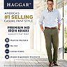 haggar classic fit no iron khaki