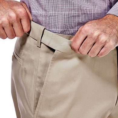 Men&rsquo;s Haggar® Premium No-Iron Khaki Stretch Classic-Fit Flat-Front Expandable Waist Pants
