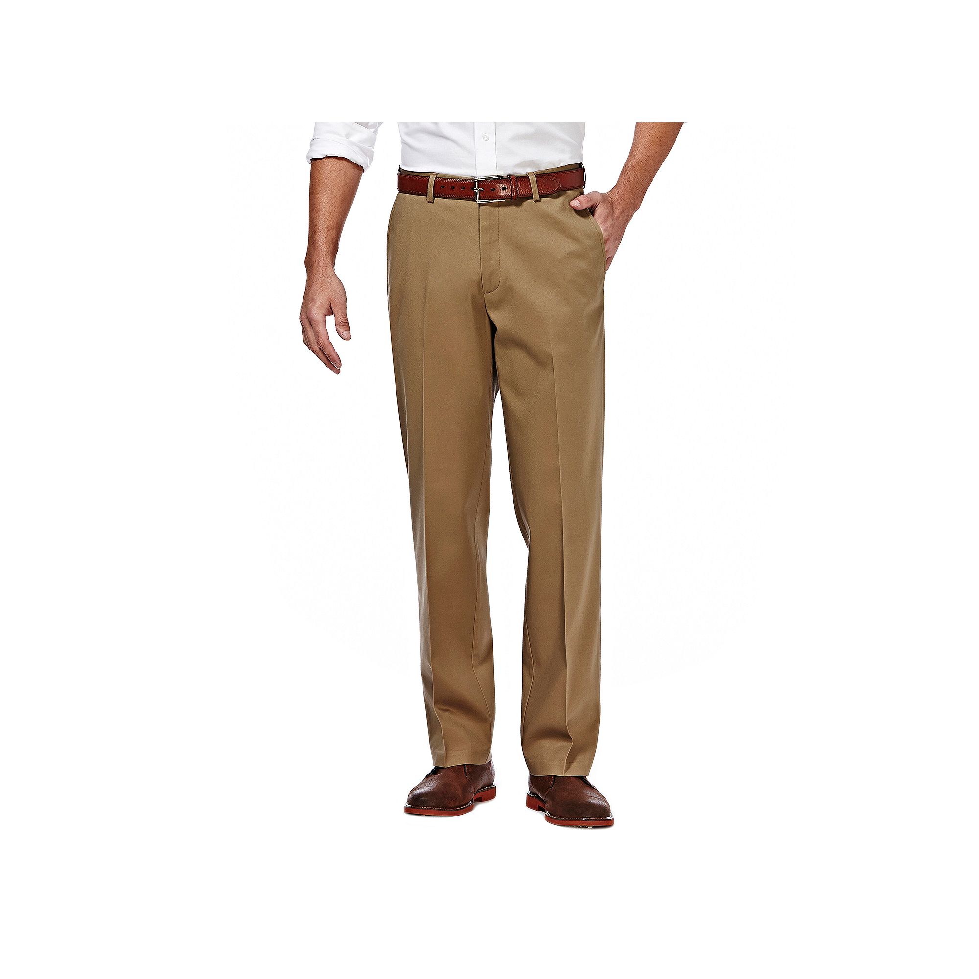 Men’s Haggar® Premium No-Iron Khaki Stretch Classic-Fit Flat-Front Expan