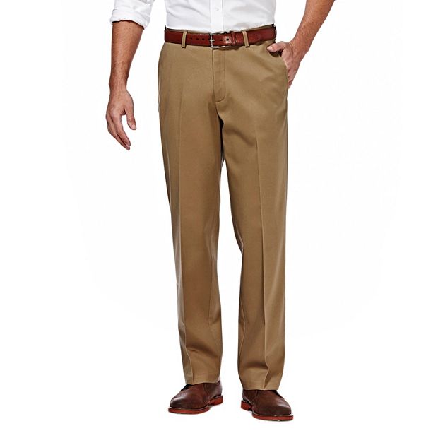 Haggar Men's Premium No Iron Khaki Flat Front Pant Classic Fit Hc10884