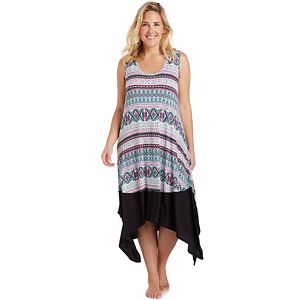 Plus Size Cuddl Duds Pajamas: Color Fusion Tank Maxi Dress