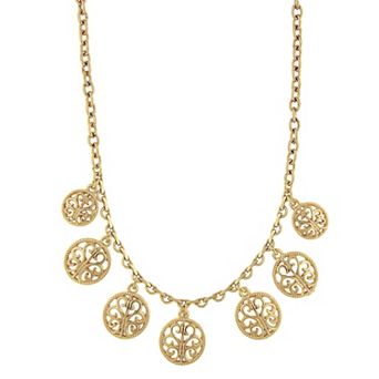1928 Graduated Filigree Disc Necklace