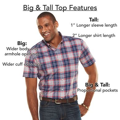 Big & Tall Van Heusen Classic-Fit Plaid Textured Button-Down Shirt