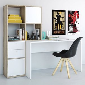 Wakefield Two-Tone Bookshelf Desk
