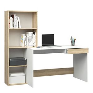 Whitney Two-Tone Bookshelf Desk