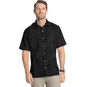Big & Tall Van Heusen Classic-Fit Textured Leaf Jacquard Button-Down Shirt