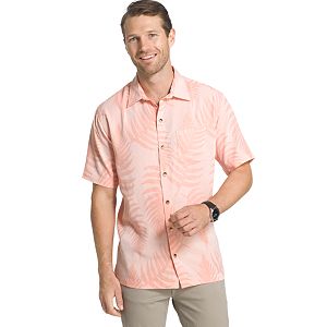 Big & Tall Van Heusen Classic-Fit Textured Leaf Jacquard Button-Down Shirt