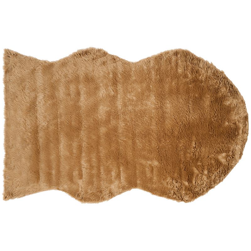 Safavieh Denali Faux Sheep Skin Rug, Beig/Green, 4X6 Ft