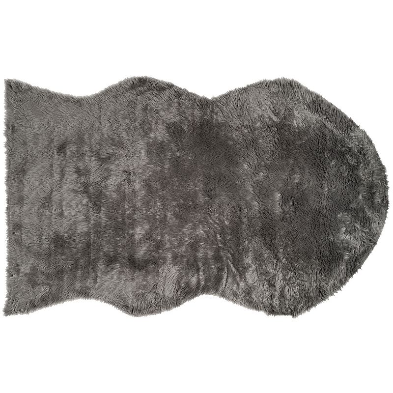 Safavieh Denali Faux Sheep Skin Rug, Grey, 4X6 Ft