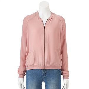 Juniors' About A Girl Solid Bomber Jacket