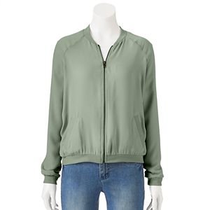 Juniors' About A Girl Solid Bomber Jacket