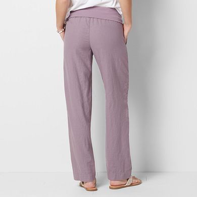 Women's Sonoma Goods For Life® Straight-Leg Linen Blend Pants