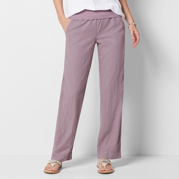 Straight-leg Linen-blend Pants