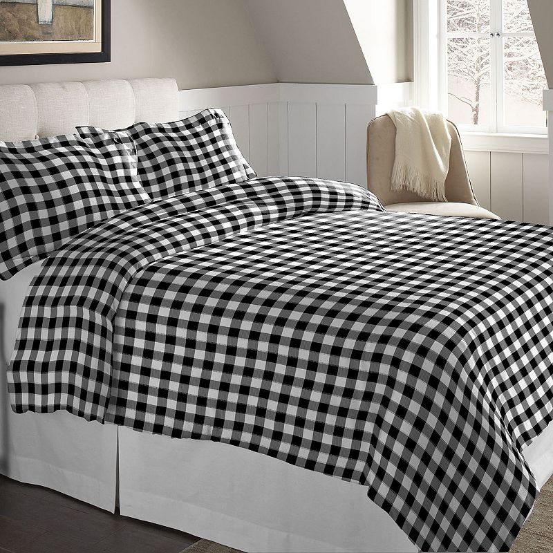 73908145 Pointehaven Flannel Duvet Cover Set, Multicolor, F sku 73908145