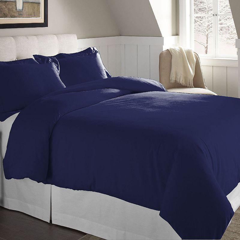 Pointehaven Flannel Duvet Cover Set, Blue, Twin