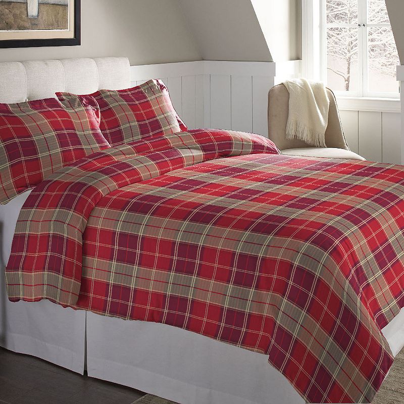 84323171 Pointehaven Flannel Duvet Cover Set, Multicolor, K sku 84323171