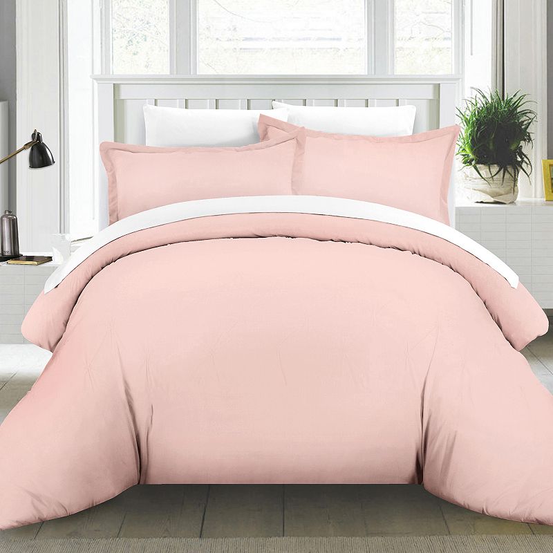 Pointehaven Cotton Duvet Cover Set, Pink, King