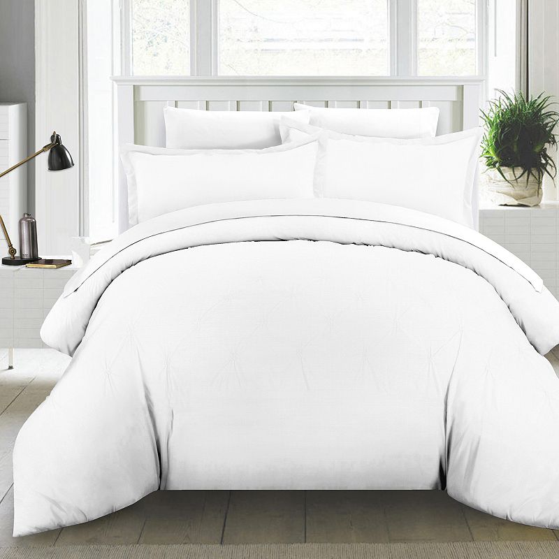 Pointehaven Cotton Duvet Cover Set, White, Twin