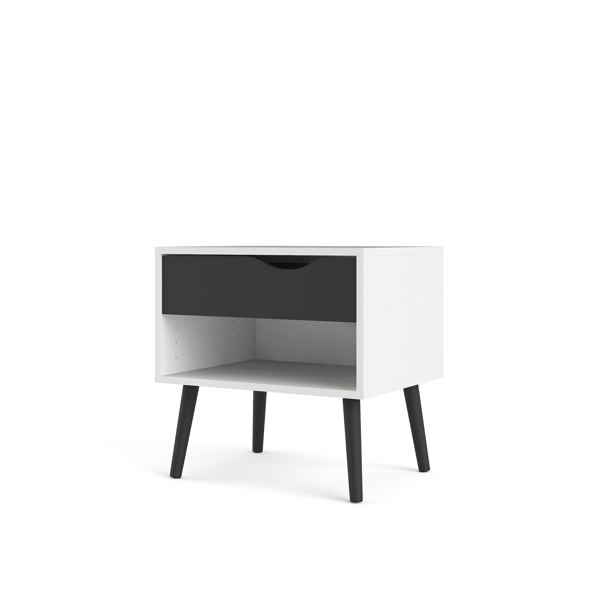 Diana Two-Tone Nightstand, White Black Matte