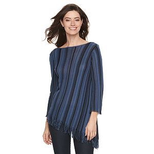 Women's Dana Buchman Striped Fringe Sweater
