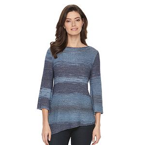 Women's Dana Buchman Ombre Tape-Yarn Boatneck Sweater