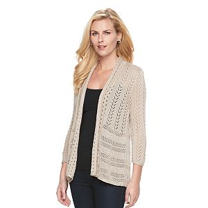 Women's Dana Buchman Open-Front Pointelle Cardigan
