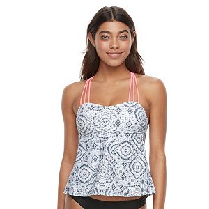 Mix and Match Tie-Dye  Apron-Back Tankini Top