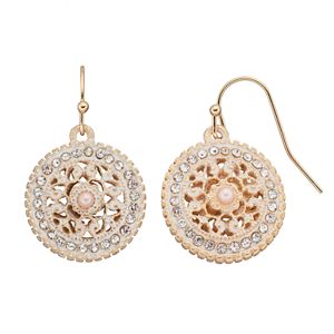 Medallion Disc Drop Earrings