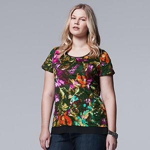 Plus Size Simply Vera Vera Wang Crinkle Tee