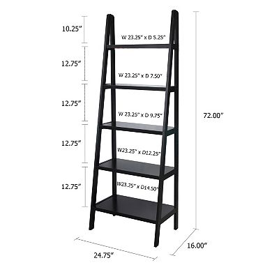 Casual Home 5-Shelf Ladder Bookcase