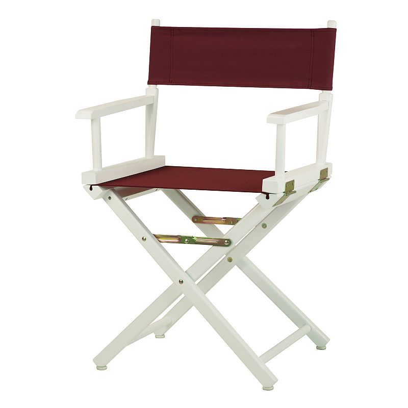 Casual Home 18 White Finish Directors Chair, Red