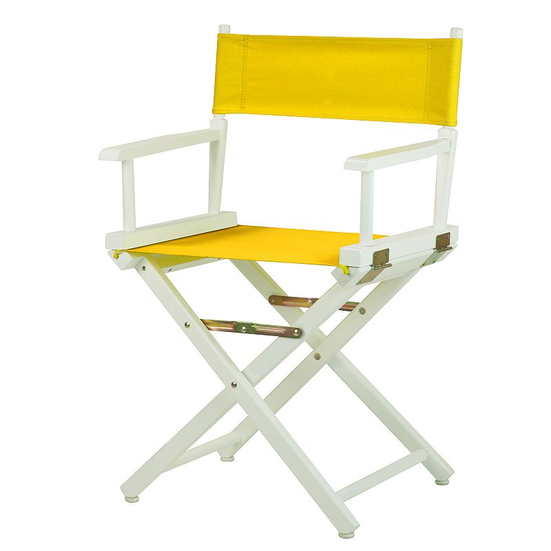 Casual Home 18 White Finish Directors Chair, Yellow