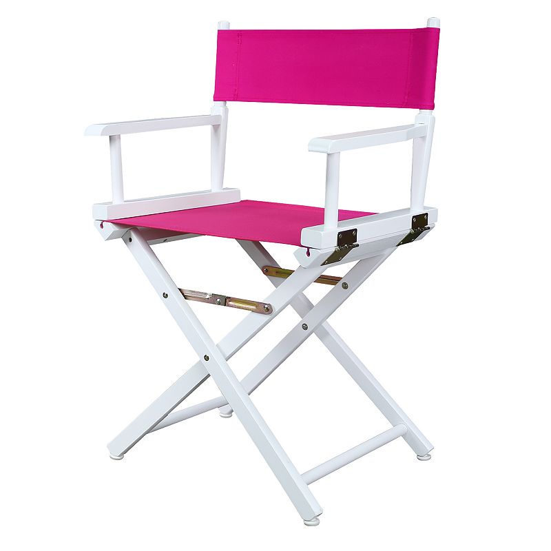 Casual Home 18 White Finish Directors Chair, Pink