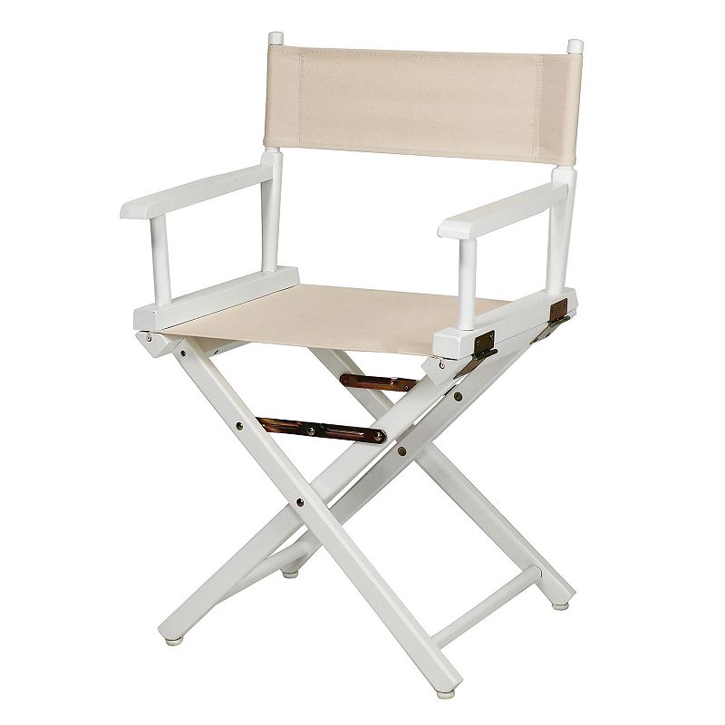 Casual Home 18 White Finish Directors Chair, Beig/Green