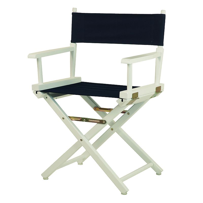Casual Home 18 White Finish Directors Chair, Blue